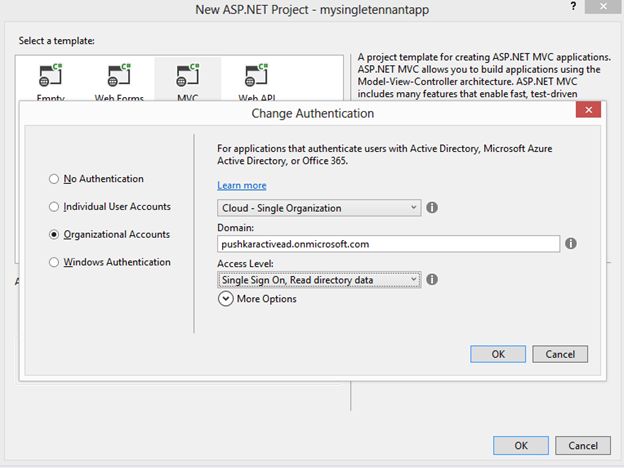 Change Authentication button